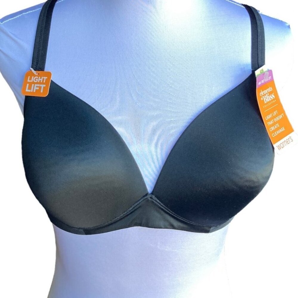 Warner's "Elements of Bliss' Lift Bra, Size 40B, Black, Wireless, New w Tags - Picture 1 of 10
